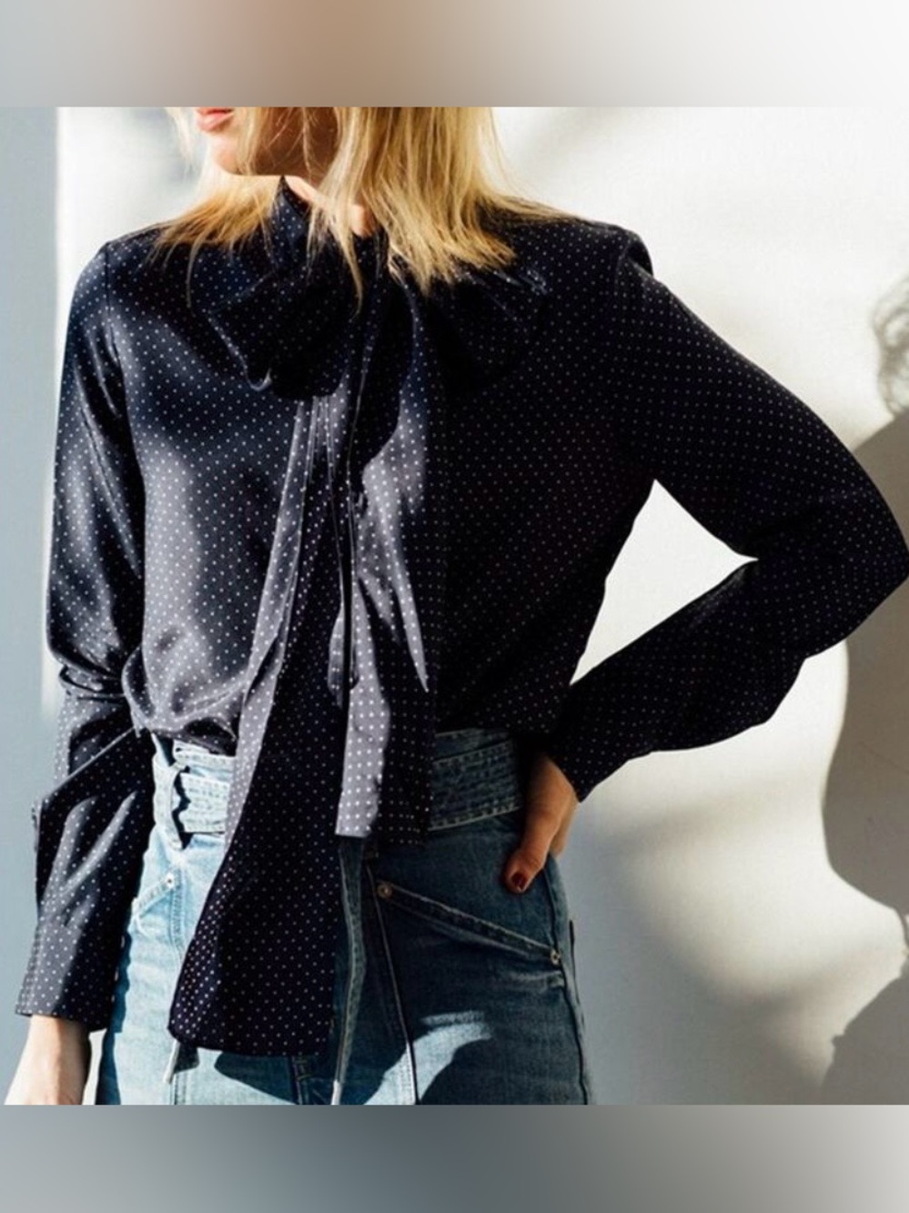 THAKOON 100% SILK TIE NECK BLOUSE, SIZE 0.